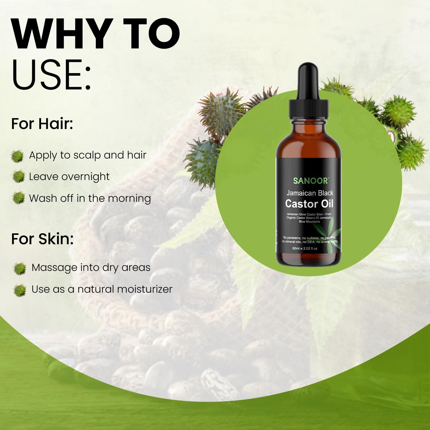 Jamaican Glow Castor Elixir Oil | 100% Pure (2.02Oz)| Infused with Nutrients Pure Hair Butter | Cold-Pressed | 60Ml image number 4