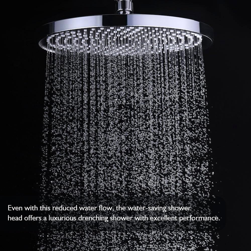 Decaura WELS round Overhead Rain Shower Head Large Adjustable 10 Inch Rainfall Shower Head (Chrome) image number 5