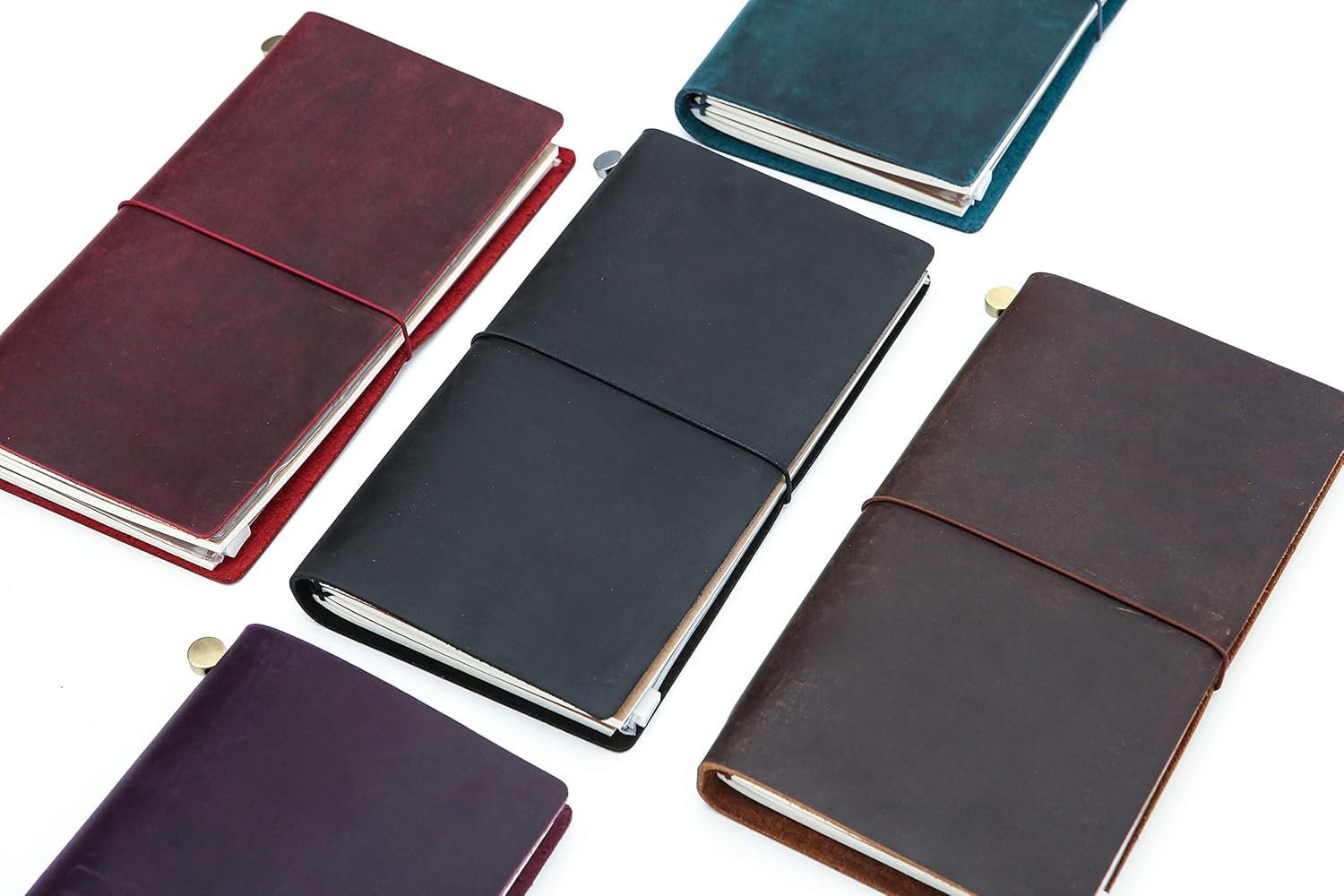 Collasaro Travelers Notebook Refillable Genuine Leather Travel Journal for Men Women image number 4