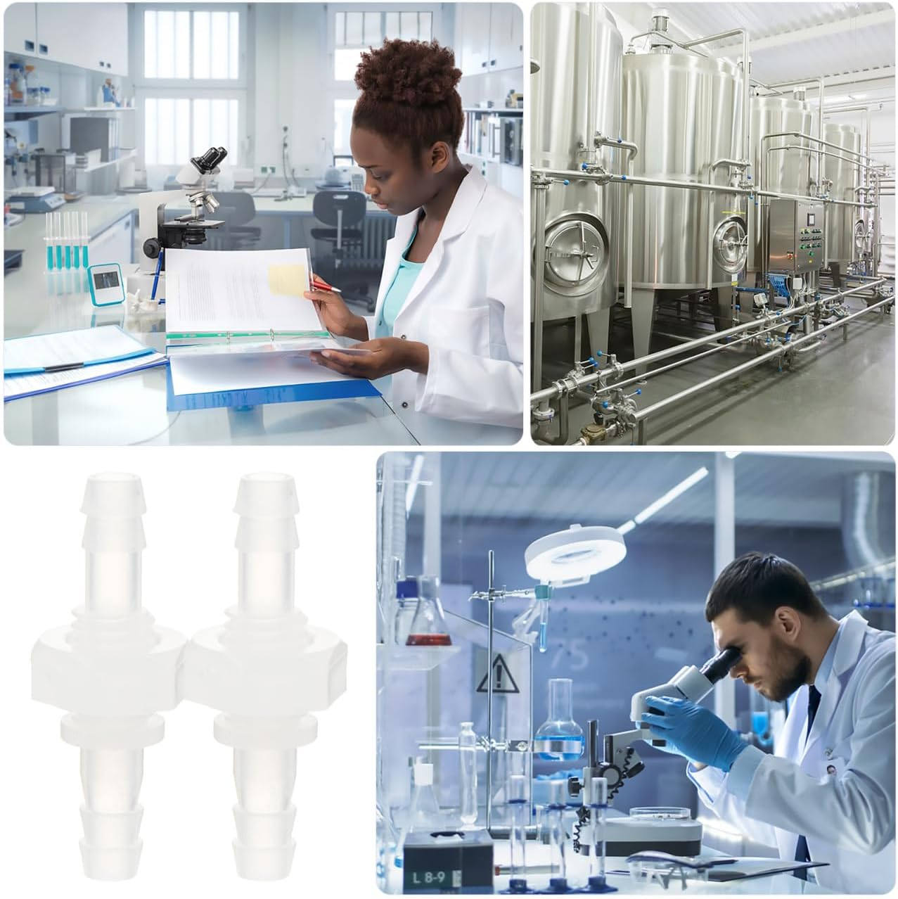 10Pcs Hose Barb Fitting Plastic Union Adapter Straight Connector for Easy Installation in Aquariums Gardens and Laboratories Practical Design image number 1