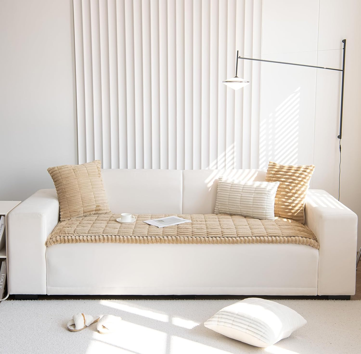 Pet Couch Cover Dogs Washable Non-Slip Couch Protector Pet Friendly Dog Mat for Couches and Sofas,Soft Couch Covers (Coffee, 70X180) image number 1