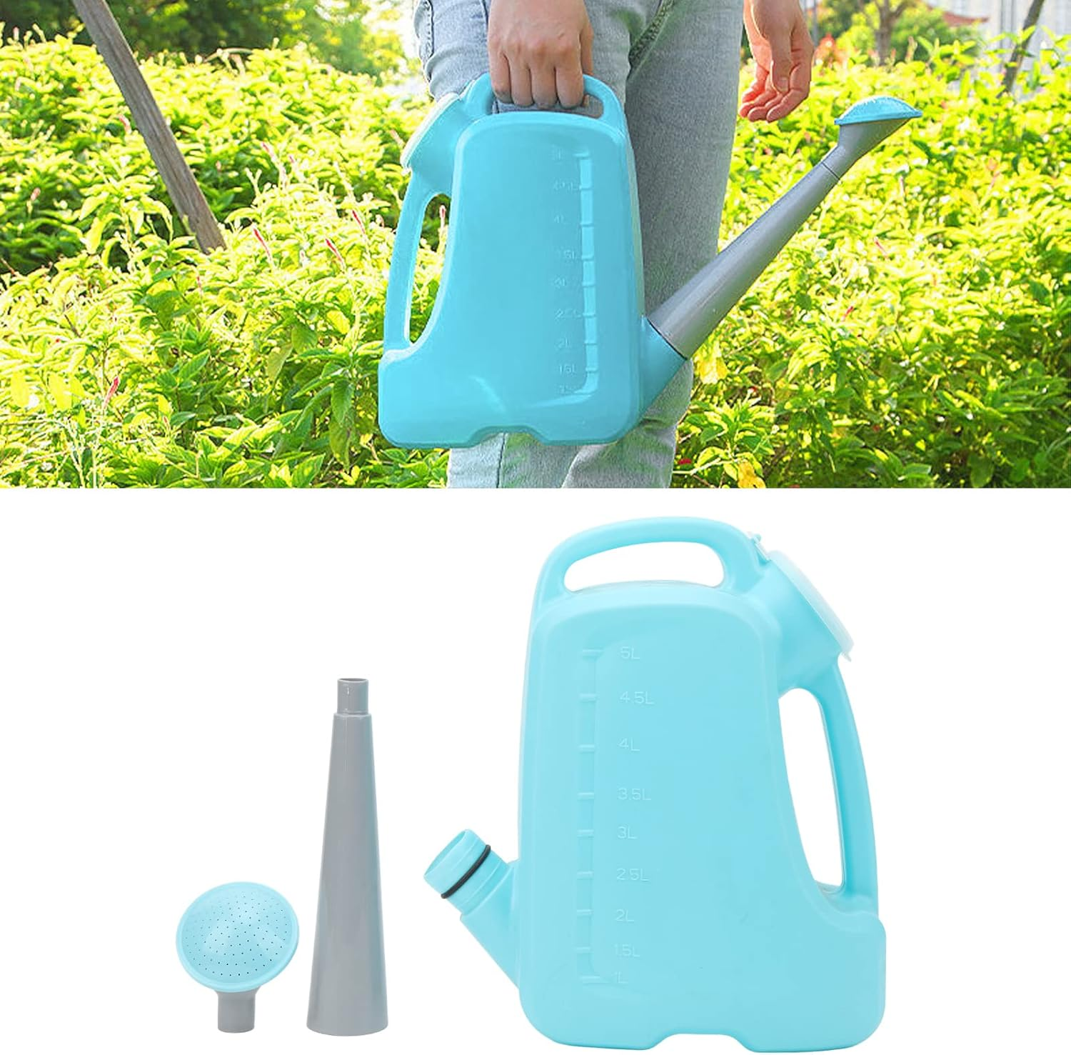 Watering Can, Large Capacity PP Water Can for Garden (5L)