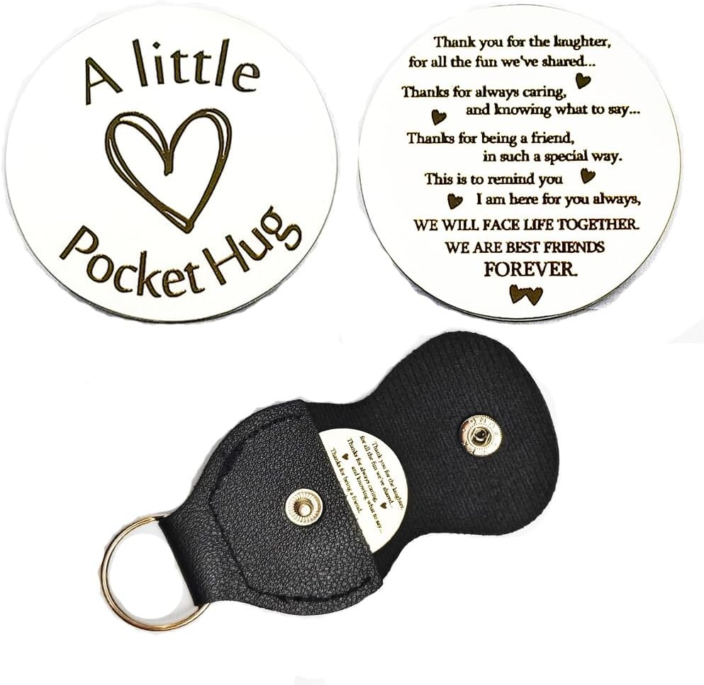 Pocket Hug Token Gift Keychain Christmas Birthday Gifts Long Distance Relationship Hug Tokens Keepsake Stainless Steel Double Sided Pocket Hugs Token Coins - Be Strong Be Brave Be Fearless image number 6