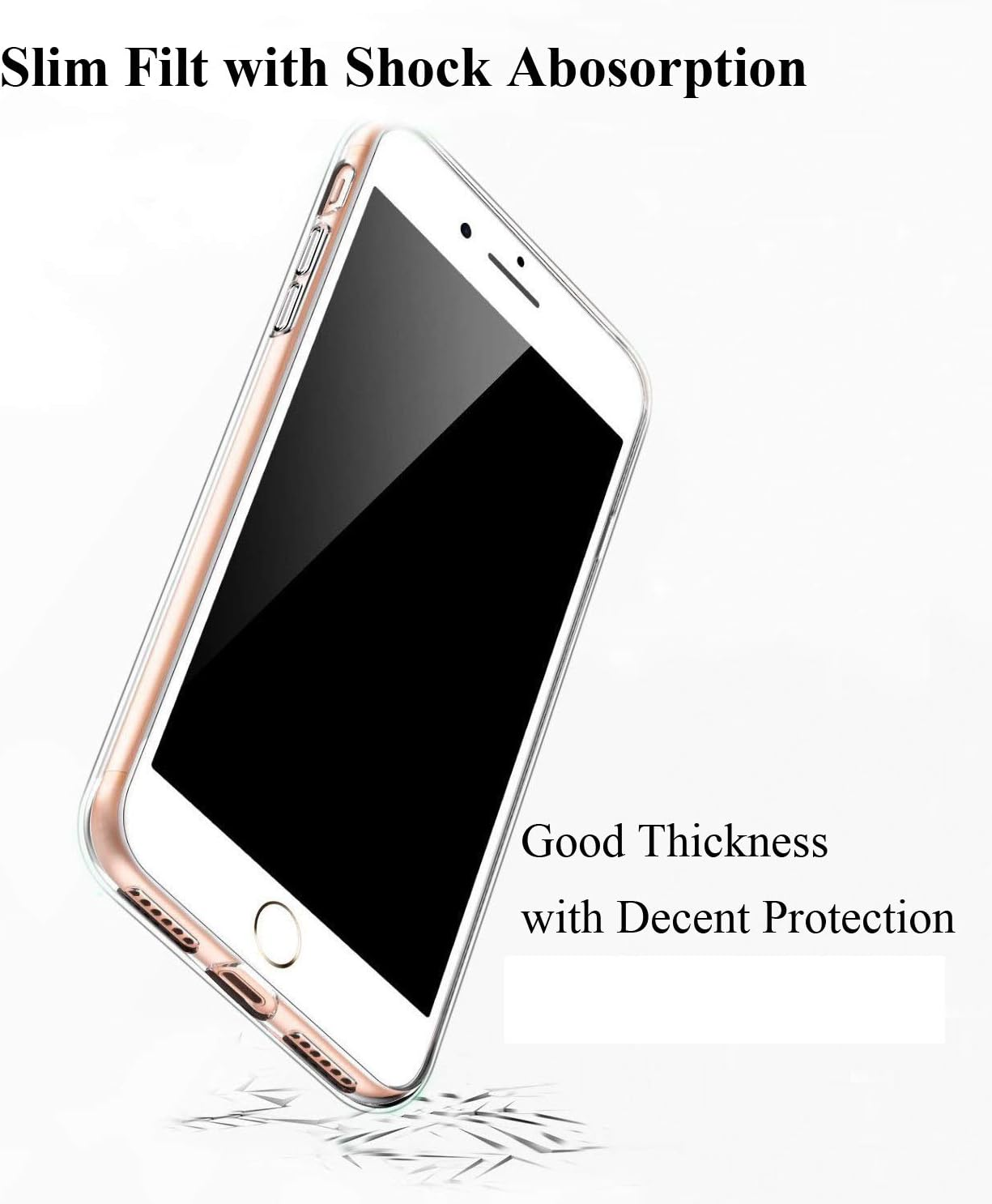 Unov Case for Iphone SE 3Rd (2022 Ver) Iphone SE 2Nd (2020 Ver) Iphone 8 Iphone 7 Case Clear with Design Embossed Pattern TPU Soft Shock Bumper Absorption Slim Protective 4.7 Inch (Sierra Mountains) - Great Wave image number 6