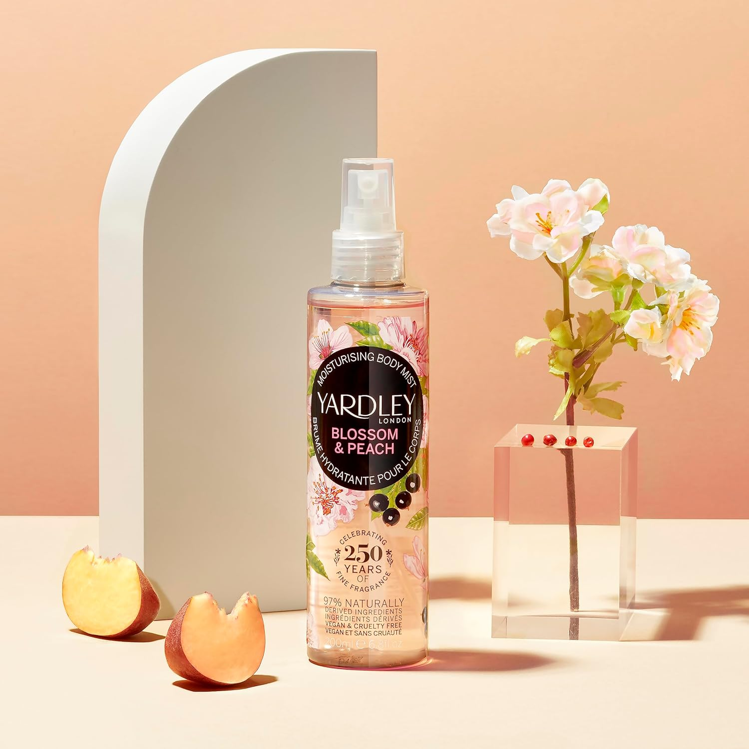 Yardley of London Cherry Blossom and Peach Fragrance Mist Spray, 200 Ml