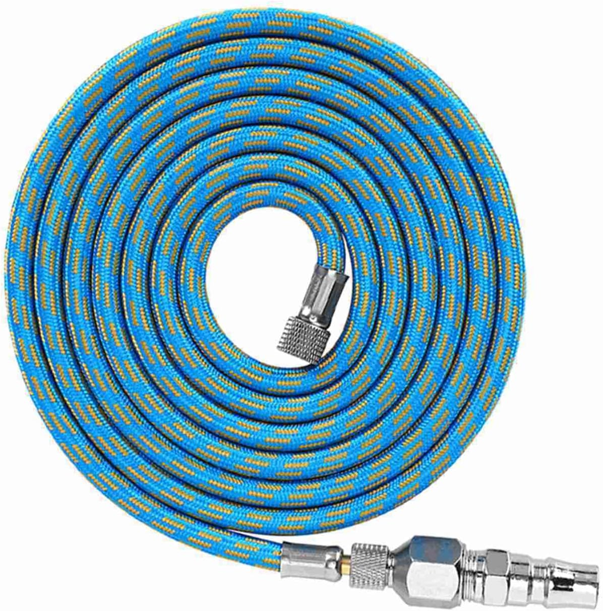 Braided Airbrush Air Hose Adapter Kit Airhose Spray Gun Compressor Nylon Blue 6Ft 1/8In‑1/4In image number 4