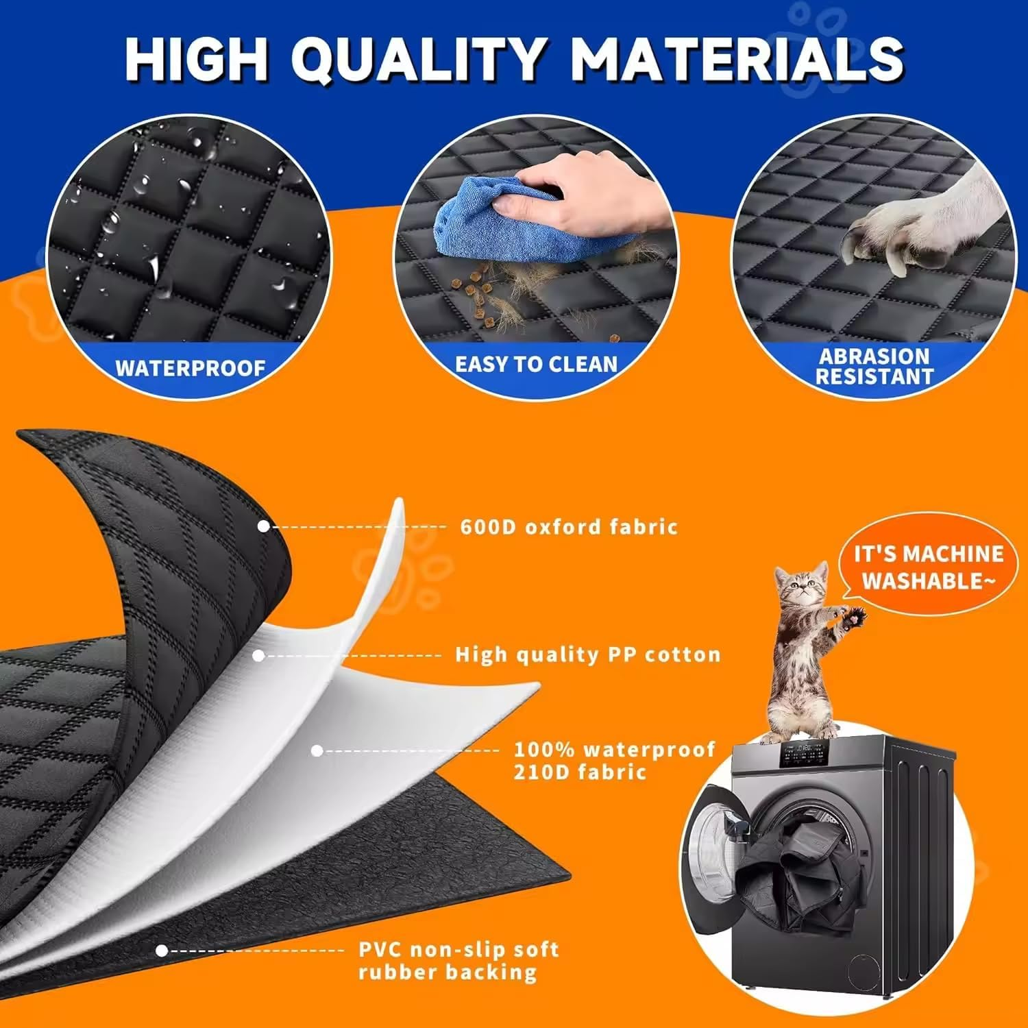 Dog Seat Cover for Dogs, Large Space Dog Car Seat Cover for Backseat, Waterproof Pet Seat Cover Dog Hammock with Mesh Window for Cars, Suvs, Trucks image number 1