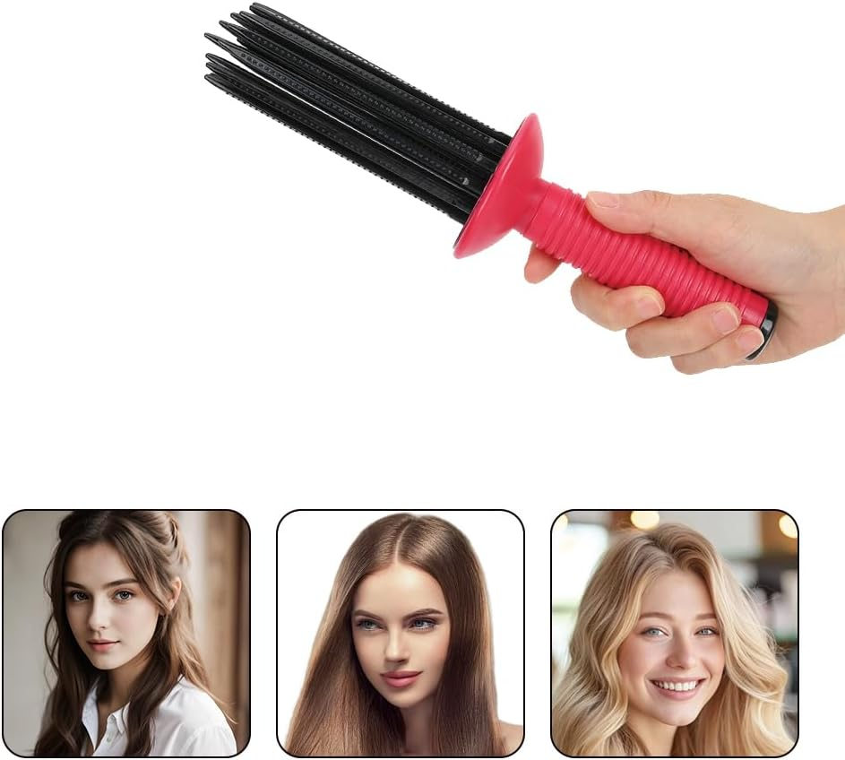 Hair Fluffy Curling Roll Comb, Hair Dryer Brush Antislip Curling Wand Hairstyling Hair Curler Tools round Spin Brush Kit for Women Blow Drying to Style Curl Dry Hair image number 6
