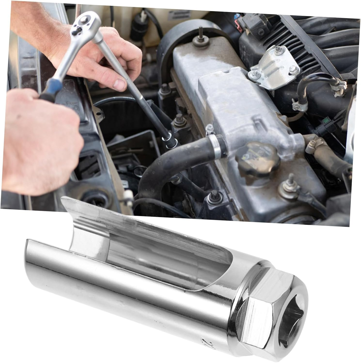 JUMPLAWN Automotive O2 Sensor Removal Socket 1/2 Inch Drive 9Cm Heavy-Duty Car O2 Sensor Installation and Removal Tool for Mechanics and Diy Use image number 6