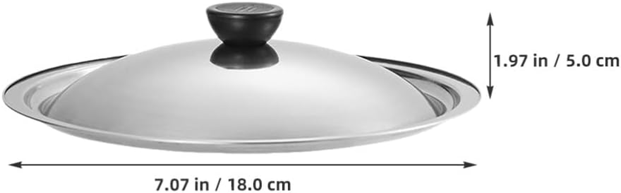 Stainless Steel Universal Pot Lid with Bakelite Knob, 18Cm Replacement Cover for Saucepan, Frying Pan, Skillet, Spice Pot, and Small Bowls image number 6