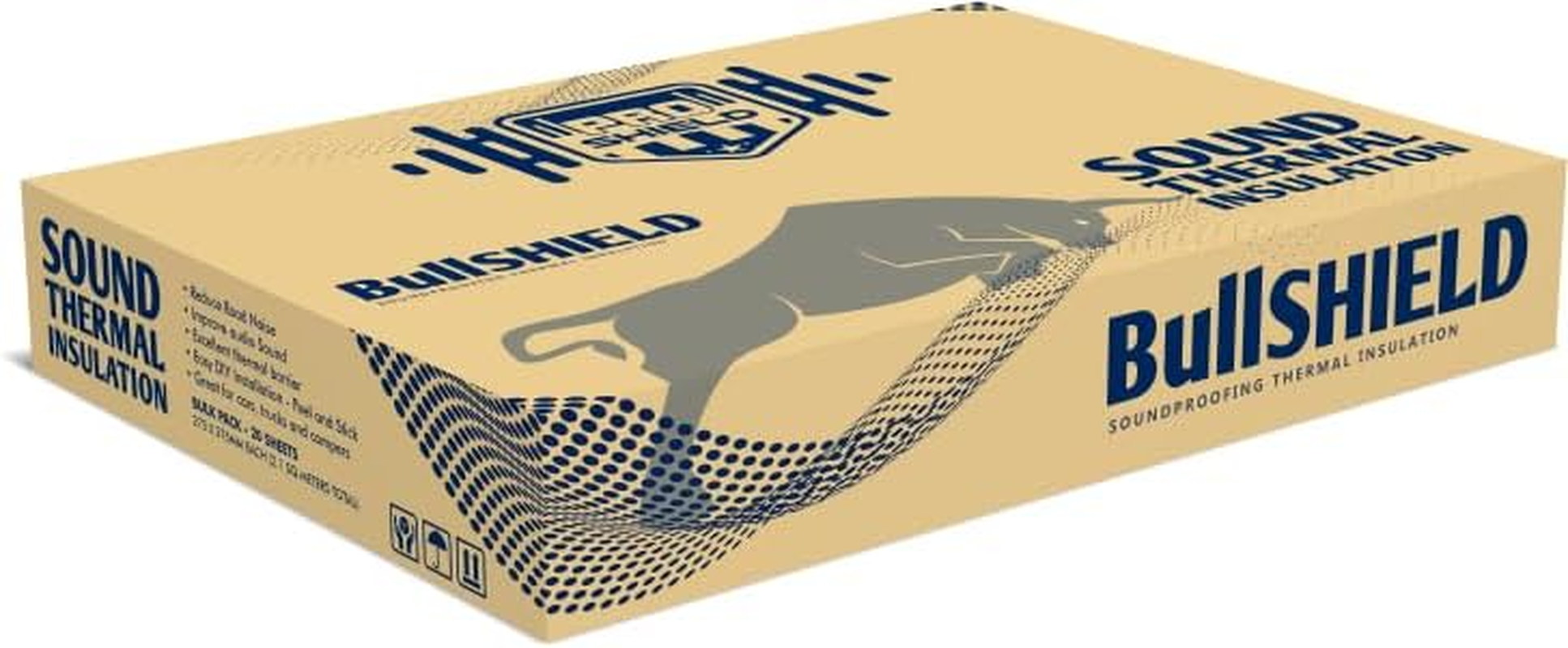 Bullshield Sound Deadener Deadening Butyl Roll Black Mat Car Heat Insulation (2㎡: 275X375Mm Blacksheet (20Sheets)) image number 1