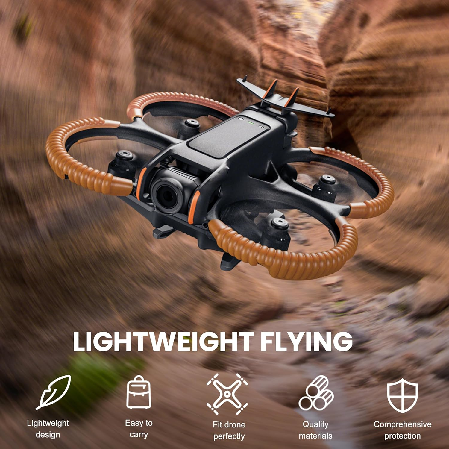 STARTRC PHOTO 3-IN-1 Avata 2 Accessories Bundle Kit,Avata 2 Propeller Guard Protector+Landing Gear+Tail for DJI Avata 2 Drone Protection(Not Including Drone) image number 1