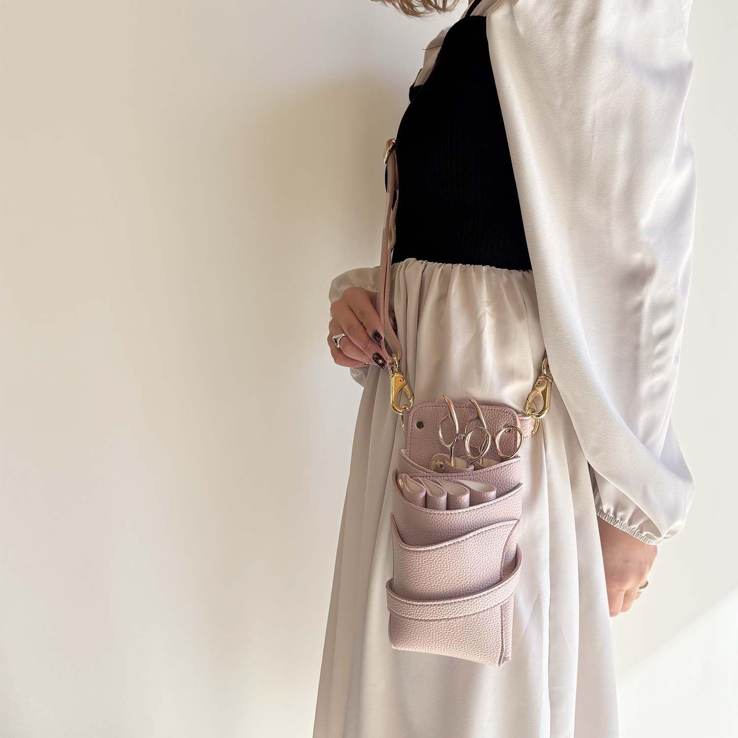 Deeds S-433 Scissor Case, Sienna, Pink (Grain Material) image number 6