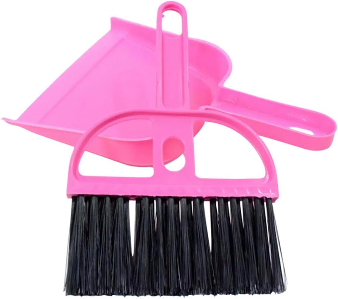 HYTROVE Mini Dustpan Brush Set Rabbit Cage Accessories Guinea Pig Small Pet Cleaning Tool Efficient Reusable Random Color