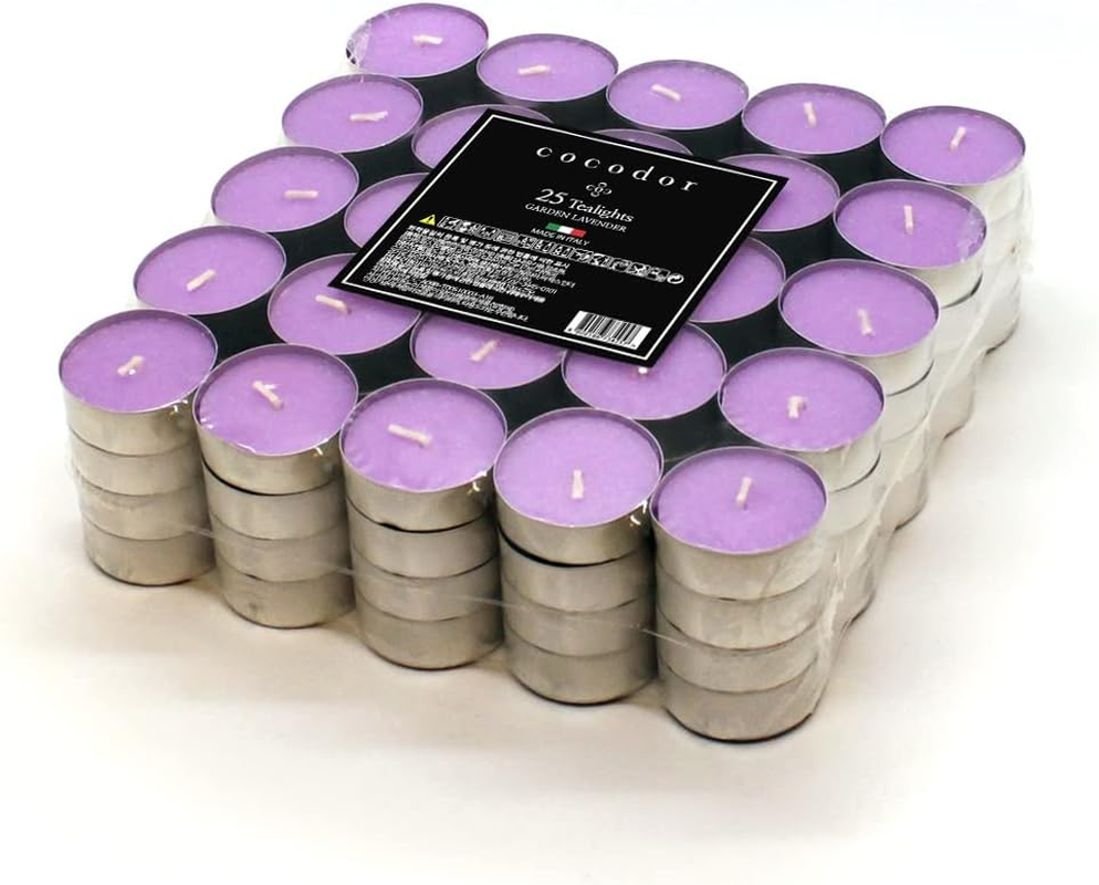 COCODOR Scented Tealight Candles - Garden Lavender - 100 Pack - 4-5 Hour Extended Burn Time - Made in Italy - Cotton Wick - Room D&eacute;cor & Office D&eacute;cor, Home Fragrance, Gift