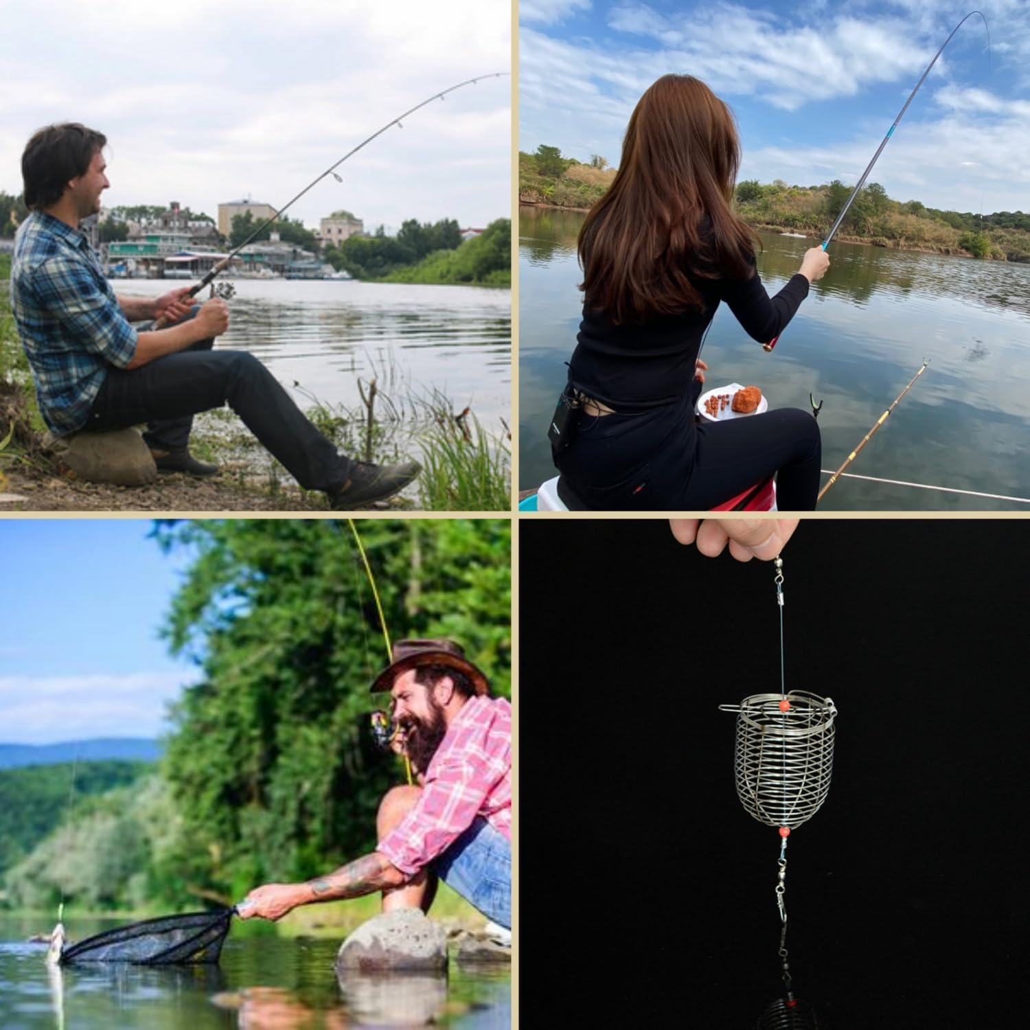 Taicols Fishing Bait Traps Cage,10 Pcs Stainless Steel Feeder Basket Lure Holder Tackle Metal Lures Hamper Crawfish Baskets Fish Carp Crab Accessories Hair Crayfish Spring Rod Coil Banks Chum Bag image number 4