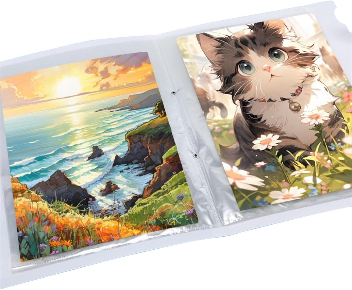 A2 Diamond Painting Storage Book, Diamond Art Portfolio Binder,80 Views Art Portfolio Folder with 40 Pages Clear Pockets Plastic Sleeves for Artwork (A2/4K) image number 1