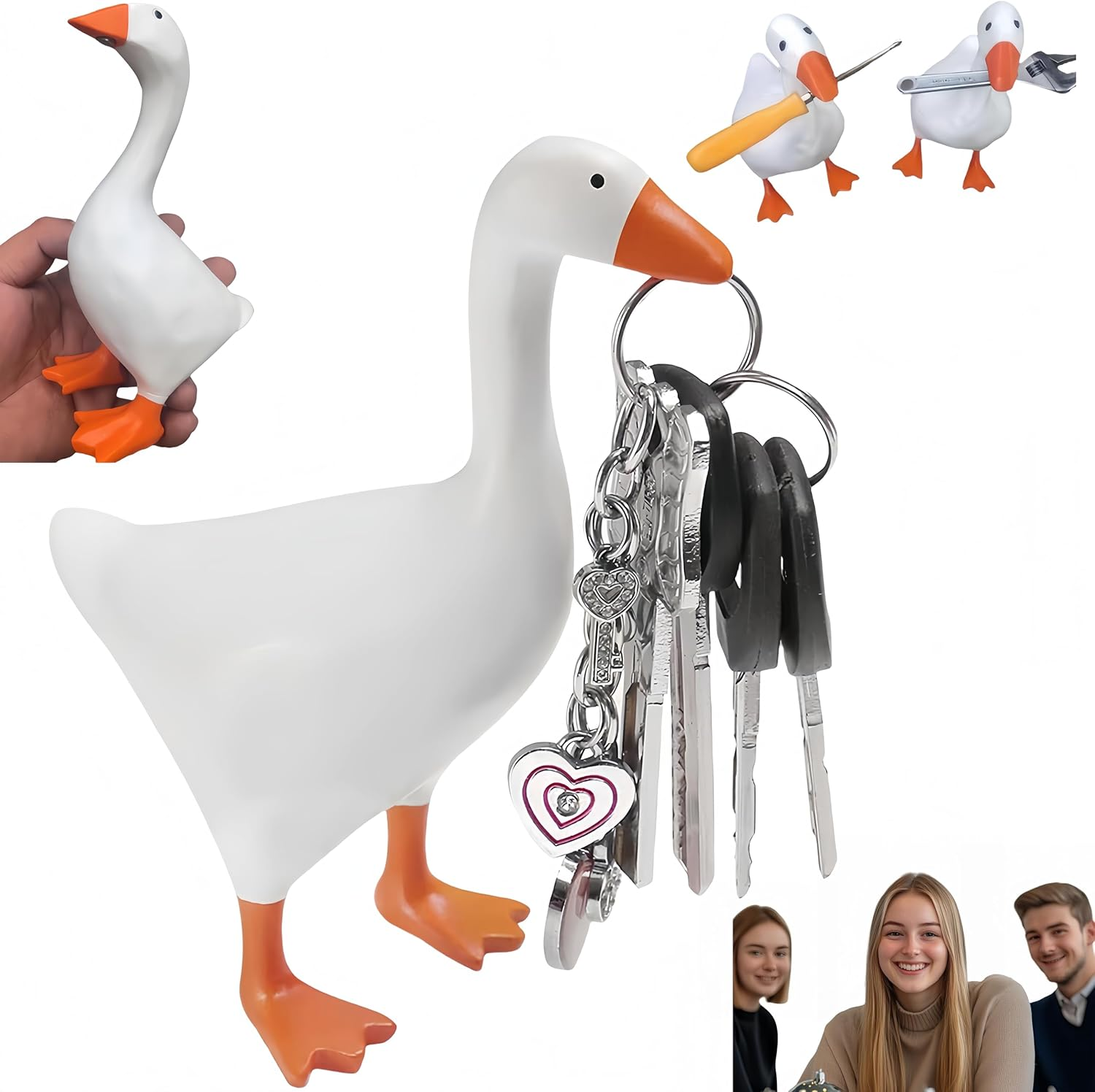 Magnetic Goose Key Holder Housewarming Gifts House Animals Statue Decoration Cute Office Desk Room Accessories image number 5