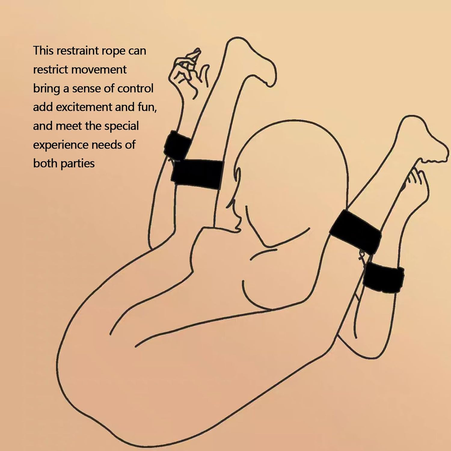 Mineens BDSM Bondage Kit Padded Restraining Handcuffs and Fetters,Adjustable Leg Straps and Handcuffs Sex Toys, Beginner SM Games for Couples image number 4