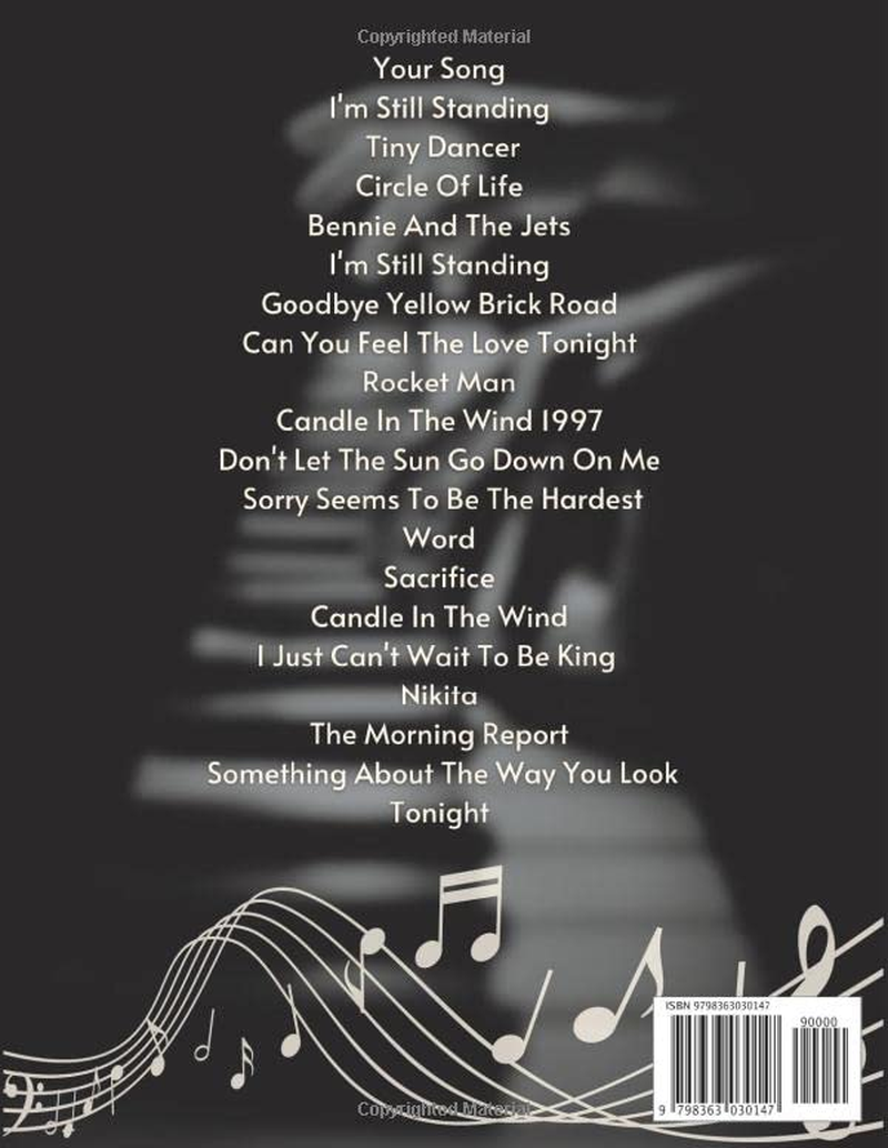 Elton John Piano Sheet Music: Selection of 18 Songs for Easy Piano