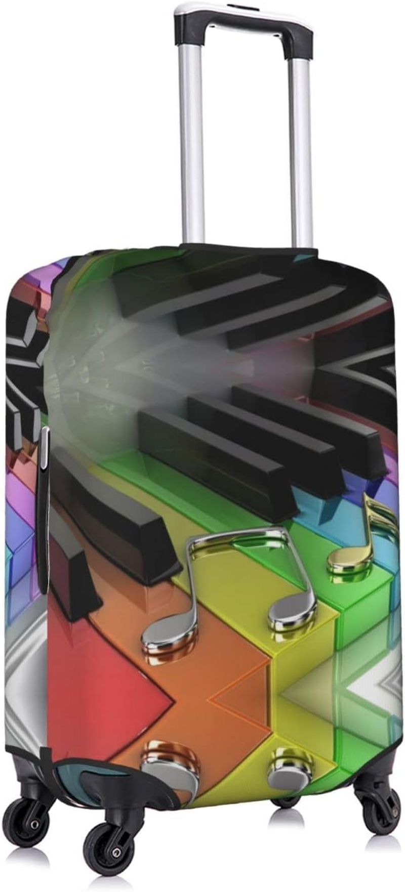 Piano Key Luggage Cover Washable Suitcase Protector Anti-Scratch Suitcase Cover Fits 18-32 Inch Luggage image number 6