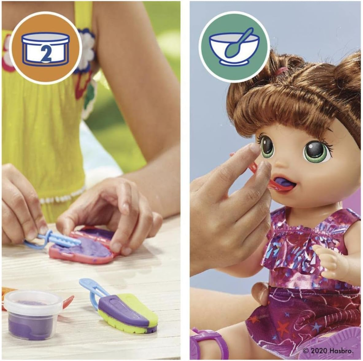 Baby Alive Sunshine Snacks Doll, Eats and Poops - Brown Hair - Summer-Themed Waterplay Baby Doll, Ice Pop Mold - Nuturing Dolls and Toys for Kids - F1681 - Ages 3+ image number 4