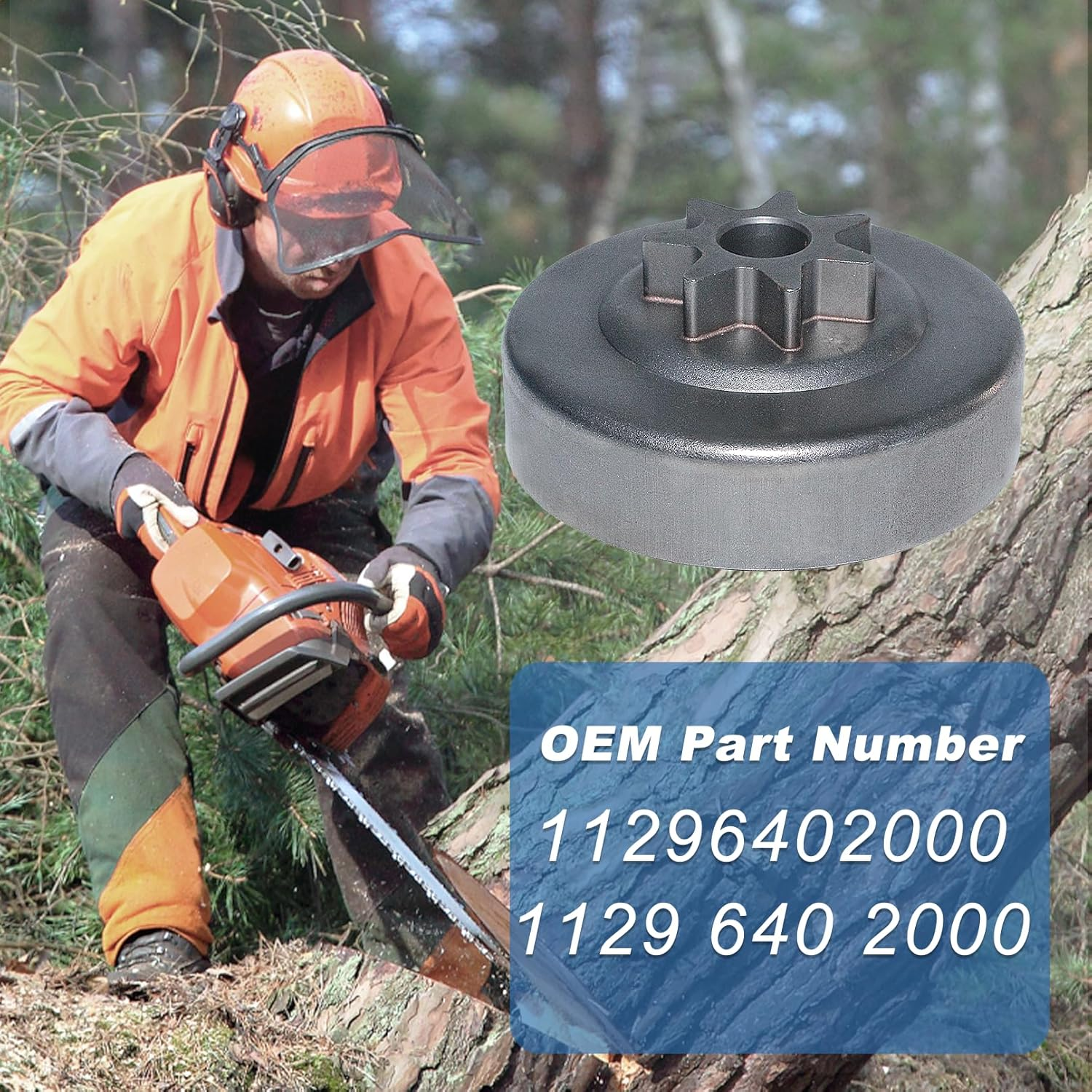 AUMEL 3/8" Cluch Drum Sprocket Bearing Washer Clip Kit for STIHL MS311 MS391 Chainsaw Replace 11296402000 image number 4