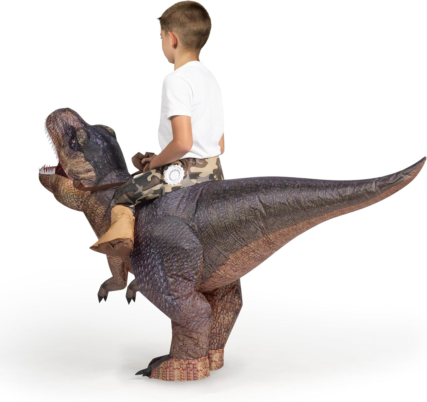 Spooktacular Creations Halloween Inflatable Costume, Adult Dinosaur Costume, Ride-On T-Rex Blow up Costume for Dressup image number 1