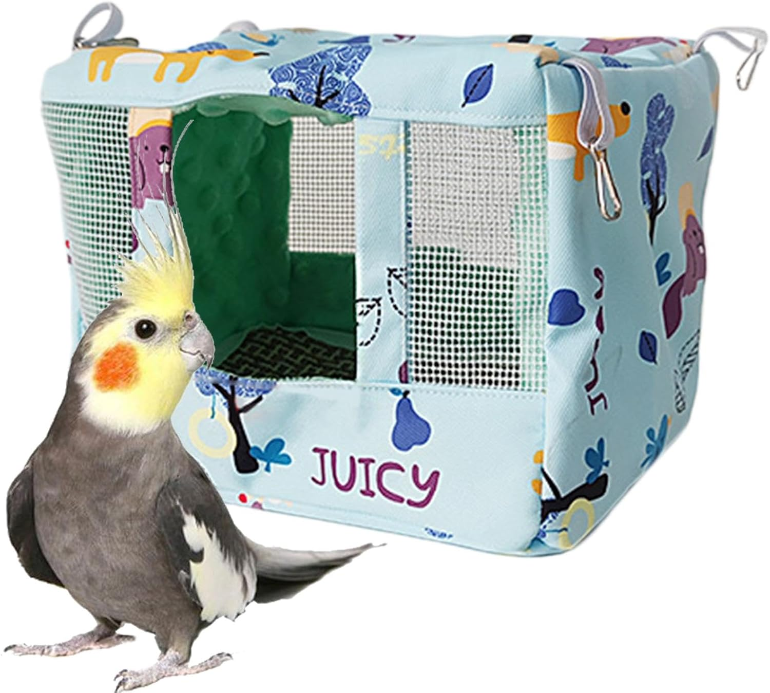 Bird Nest House | Breathable Parrot Habitat Cave with Cool Mat - Waterproof Cloth Animal Cave for Parakeet Cockatiel Lovebird African Grey image number 4