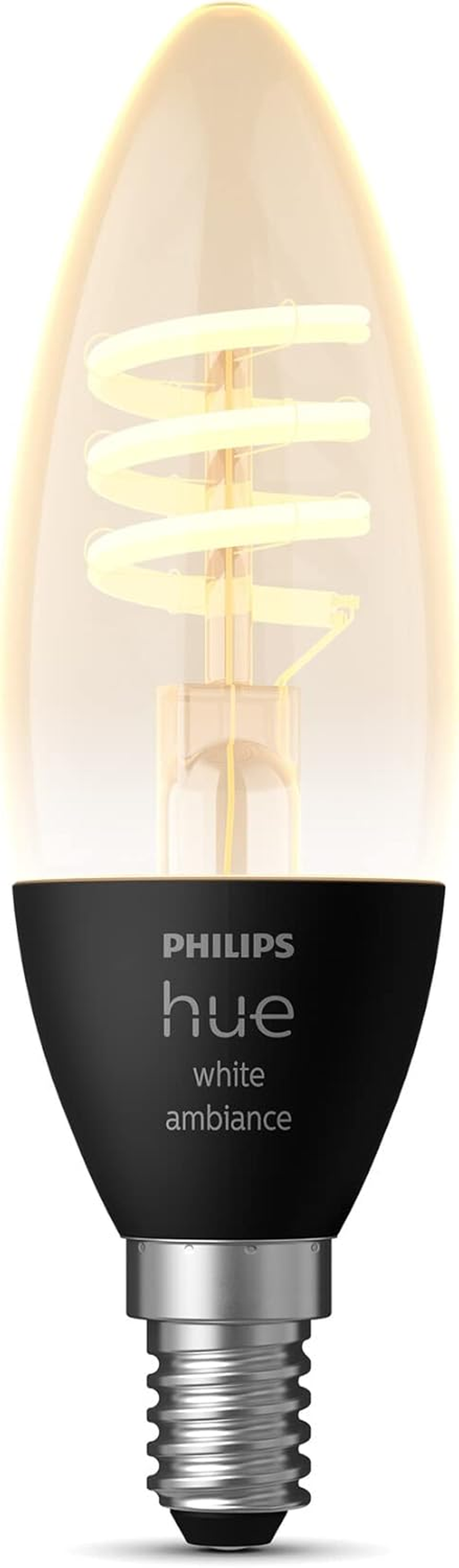 Philips Hue Filament Candle White Ambiance LED Smart Light Bulb E14 Small Edison Screw 4.9W for Indoor Home Lighting. Bedroom image number 3