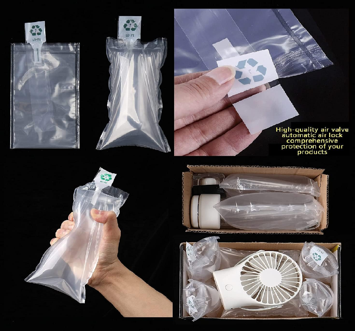 Clear Plastic Inflatable Bag with Free Pump - Air Cushion Packaging Protector - 4X6 Inches, 50 Pieces image number 6