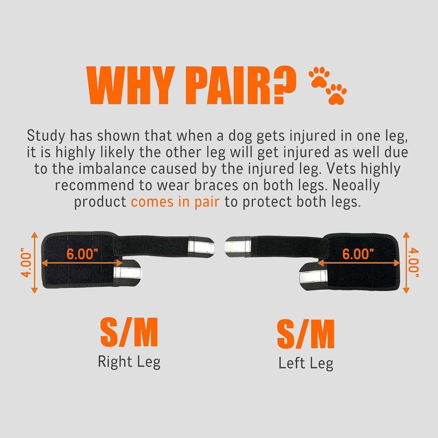 Dog Leg Brace One Pair Heals Hock Joint Wrap Sleeve for Front Legs (Black, M) image number 5