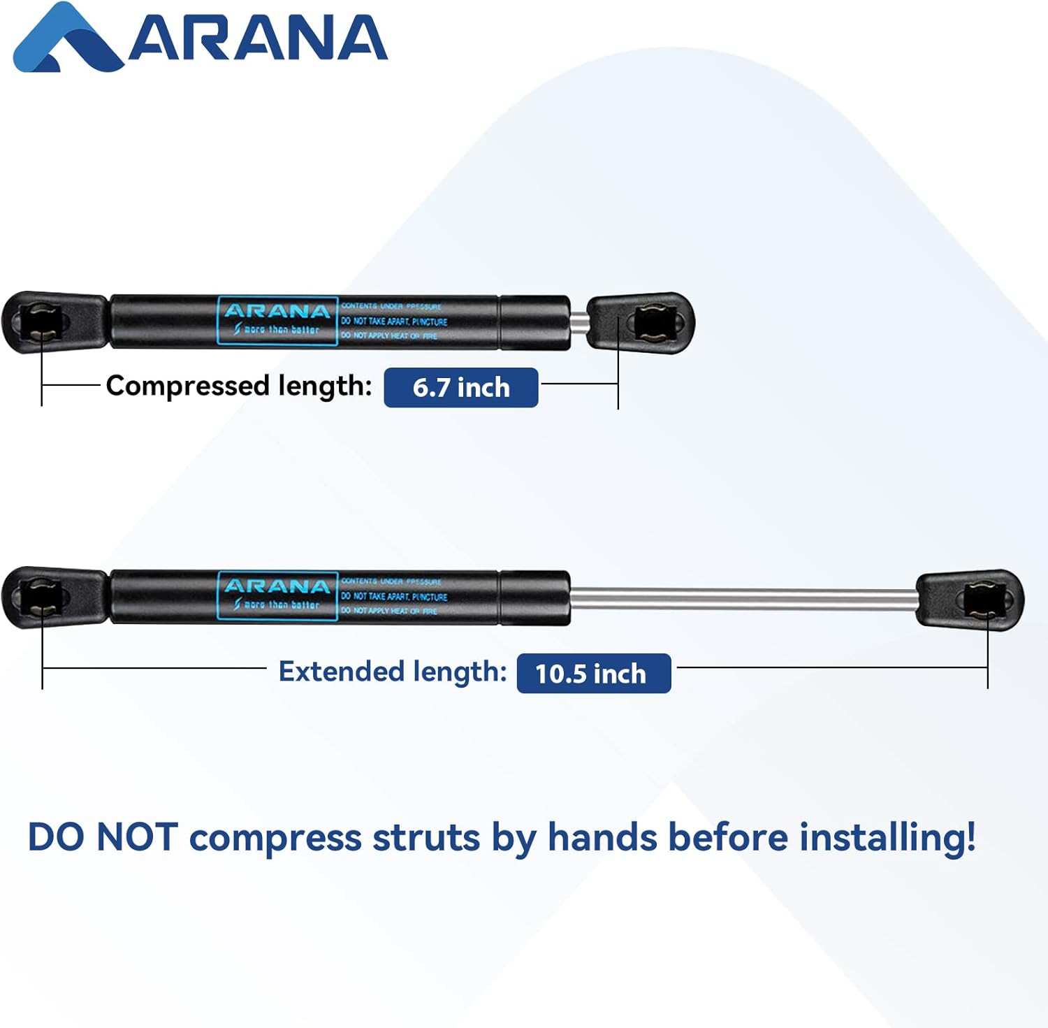 2Pc Set 24LB per Shock Lift Support Kit for Truck Cap RV Bed Tool Box Cabinet 12" 14" 15" image number 6