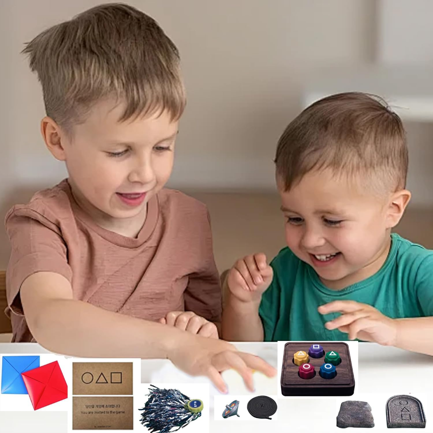 Korean Folk Game Set Korean Traditional Play Game Including Gonggi Game, Jebi Chagi, Biseokchigi, Paeng-Y, DDAKJI image number 2