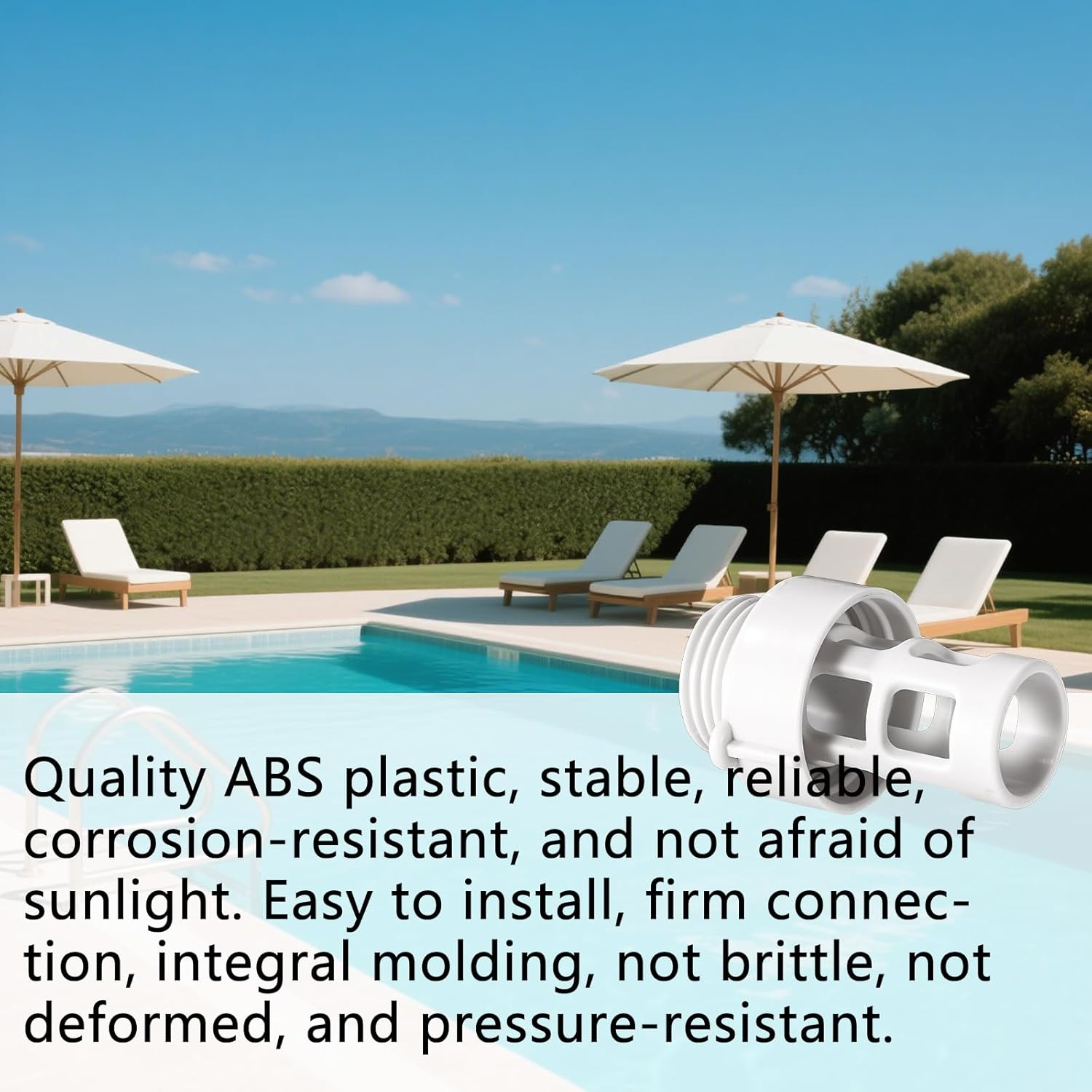 2Pcs 10184 Garden Hose Drain Plug Connectors, Pool Hose Adapter Replacement Fitting for Intex round Metal Frame Swimming Pools, White image number 4