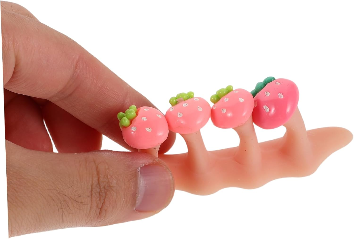 2 Sets Silicone Toe Separators for Pedicure Soft Comfortable Toe Spreaders with Strawberry Beads Decor for Nail Art Salon and Home Use image number 3