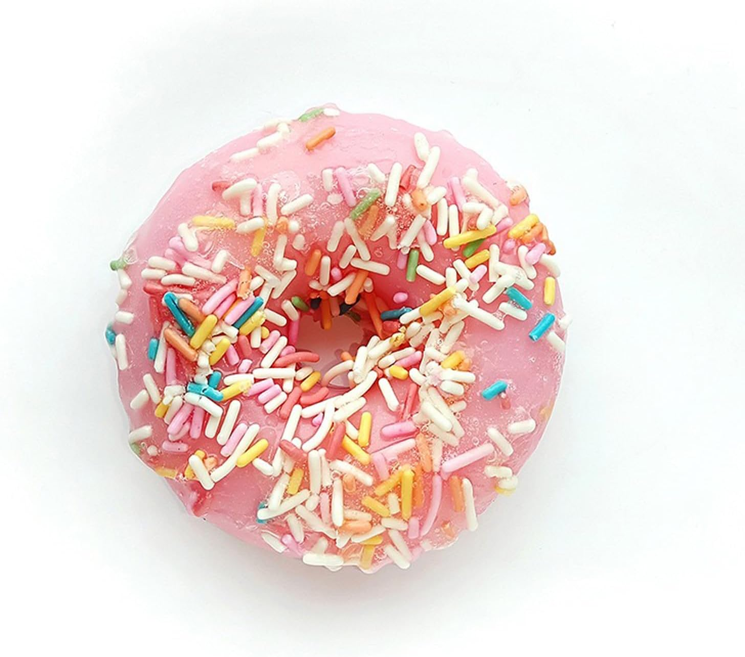 Donut Shape Scented Botanical Bath Soap Bar,120G Handmade Essential Oils Dougnut Clean Toning Soap for Kids,Face Body Moisturizing Artisanal Soap with Blistering Net(Pink) image number 2