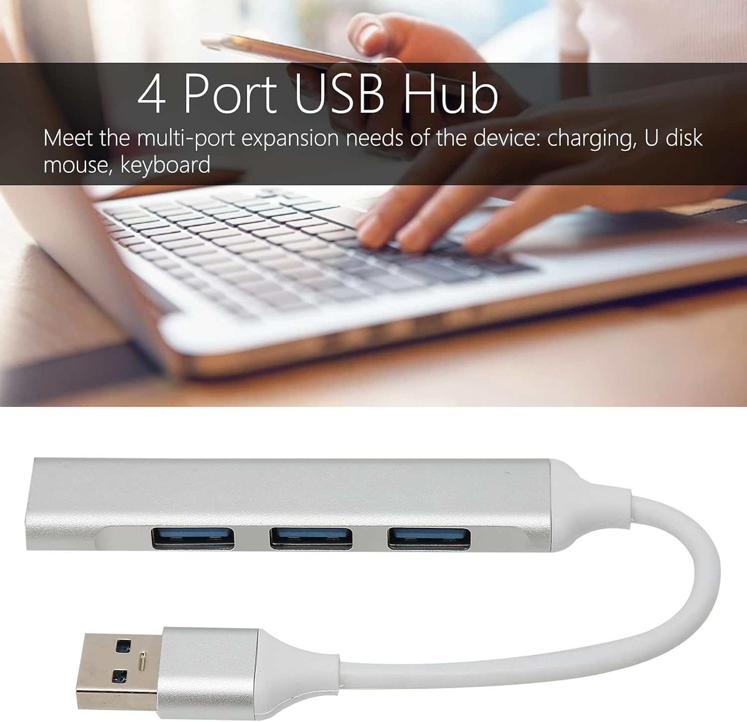 USB Port, Mini Portable Multi Port Expansion USB Adapter for U Disk for Mouse for Keyboard image number 5