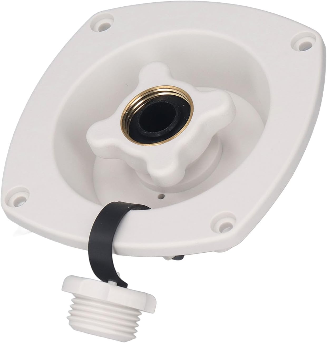 Rv City Water Inlet, Rv Water Entry Pressure Regulated Metal City Inlet Wall Mount Inlet Pressure Regulated for Trailer Boat Entry Quick Connector with Camping (White)