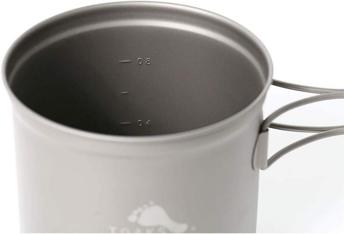 Toaks Titanium Outdoor Camping Pan, Hiking Cookware, Backpacking Cooking Picnic Bowl, Pot Pan Set, 1100Ml image number 3