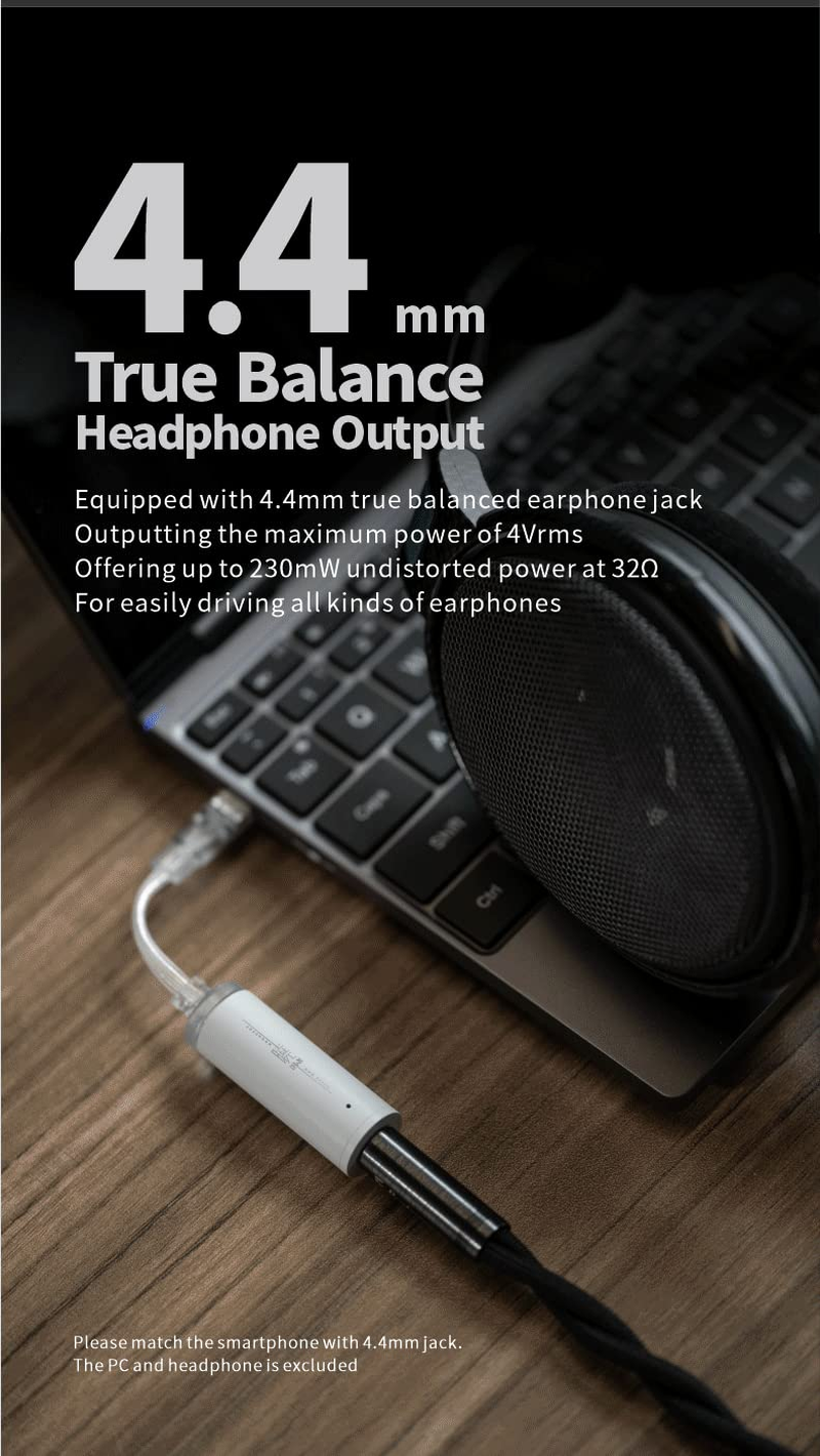 Moondrop DAWN Portable Amplifier Full Balanced High-Performance Mini USB DAC/AMP Support 32Bit/768Khzdsd256 4.4Mm Balanced USB Type-C image number 3