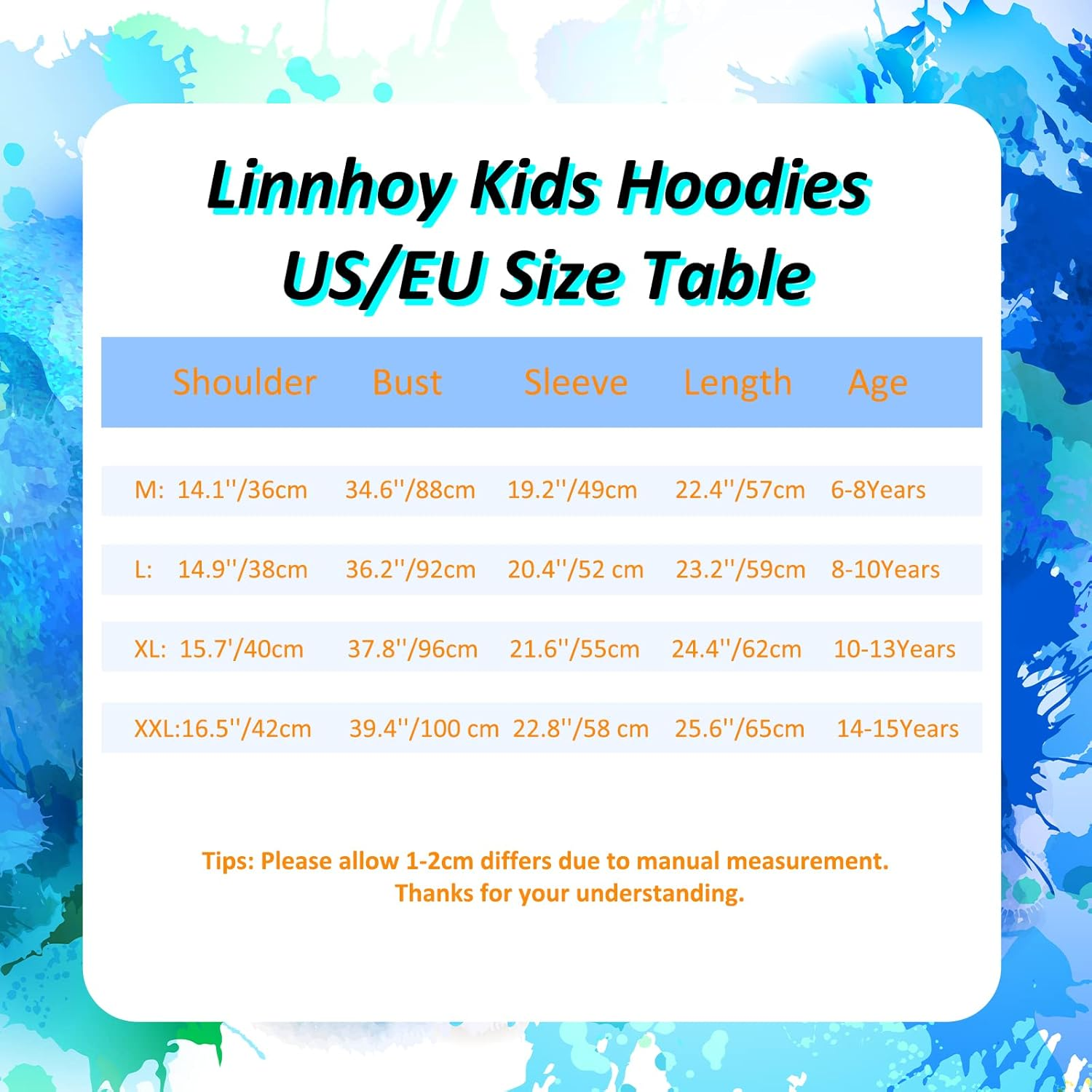 Linnhoy 3D Digital Printed Kids Hoodies for Boys and Girls Sweatshirts 6-15 Years image number 2