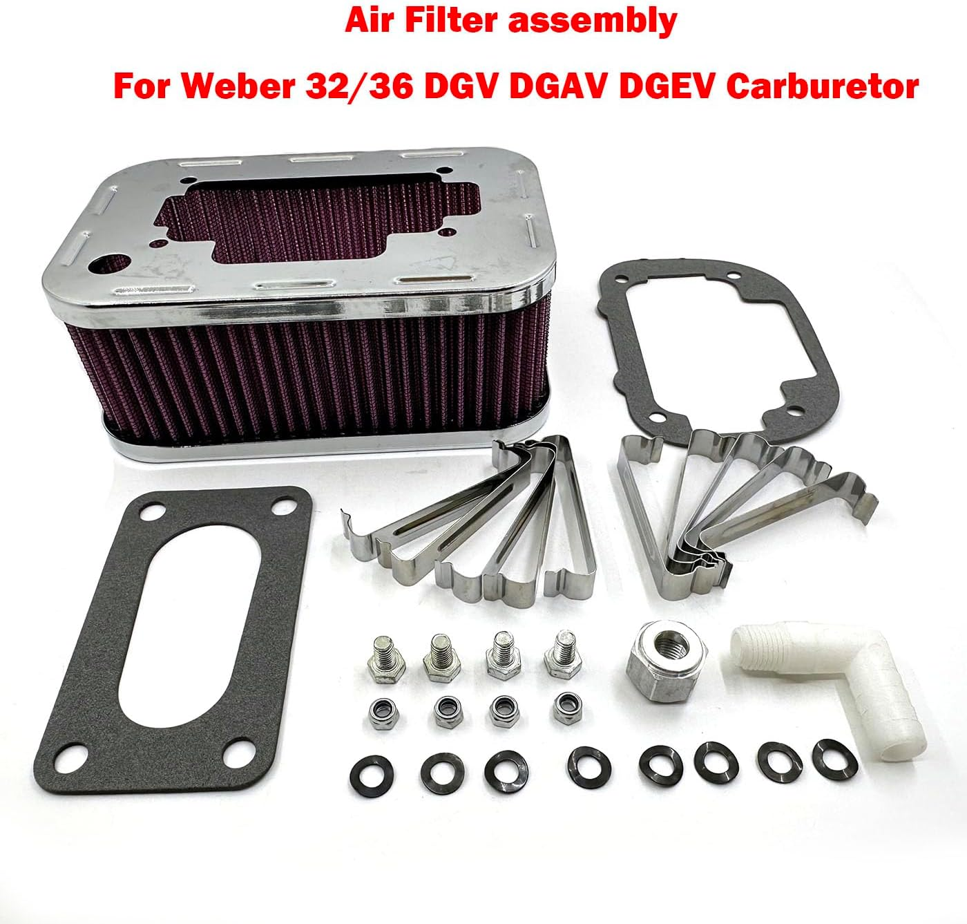Air Filter Assembly for We-*Ber 32/36 DGV DGAV DGEV Carburetor 99217.331 Washable image number 1