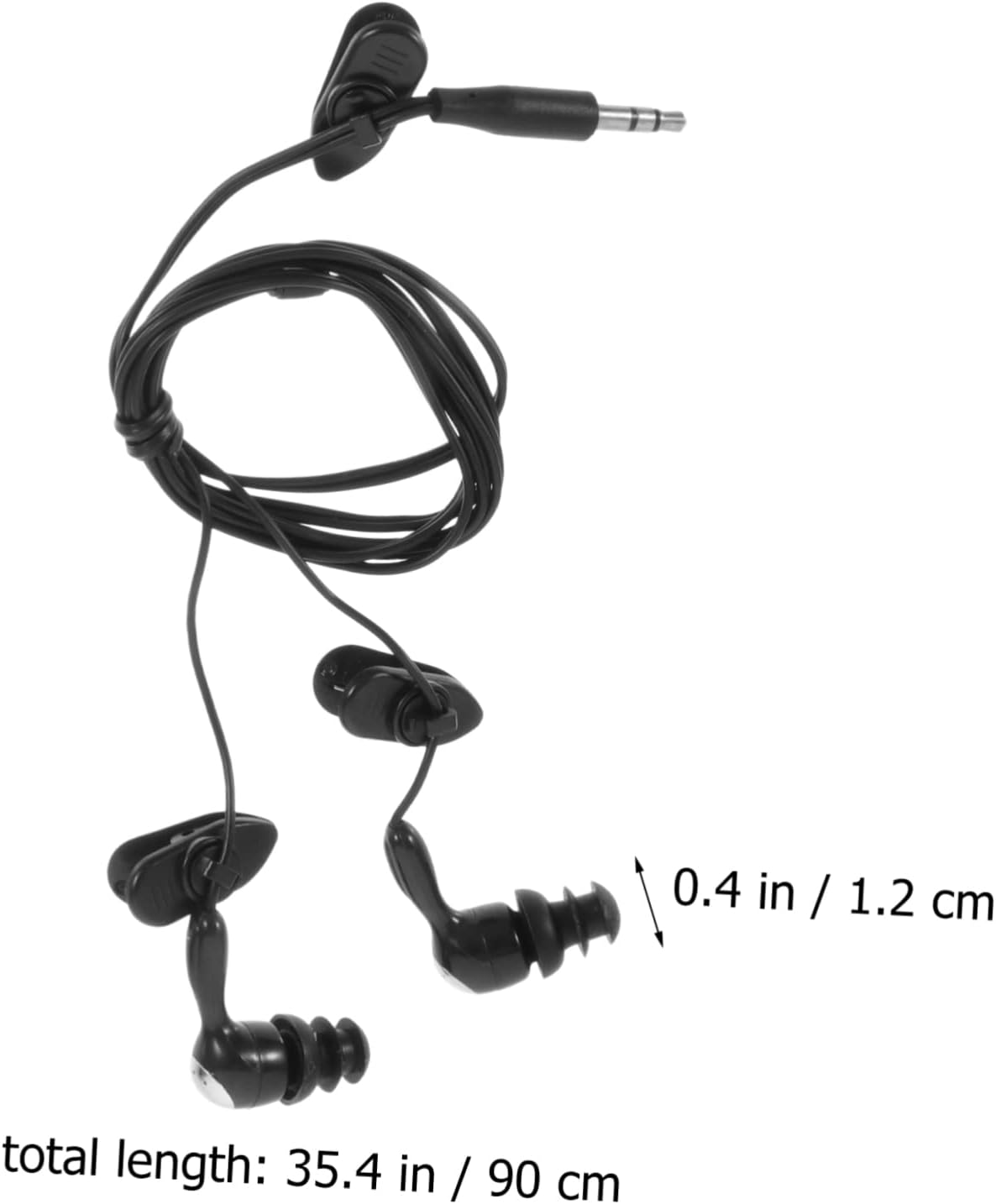 DIYEAH 2Pcs Waterproof Mp3 Earphones 3.5Mm Ear Hook, In-Ear Swimming and Diving Earbuds, Compatible Music Players, Suitable for Surfing and Shower Use, White and Black Colors image number 6