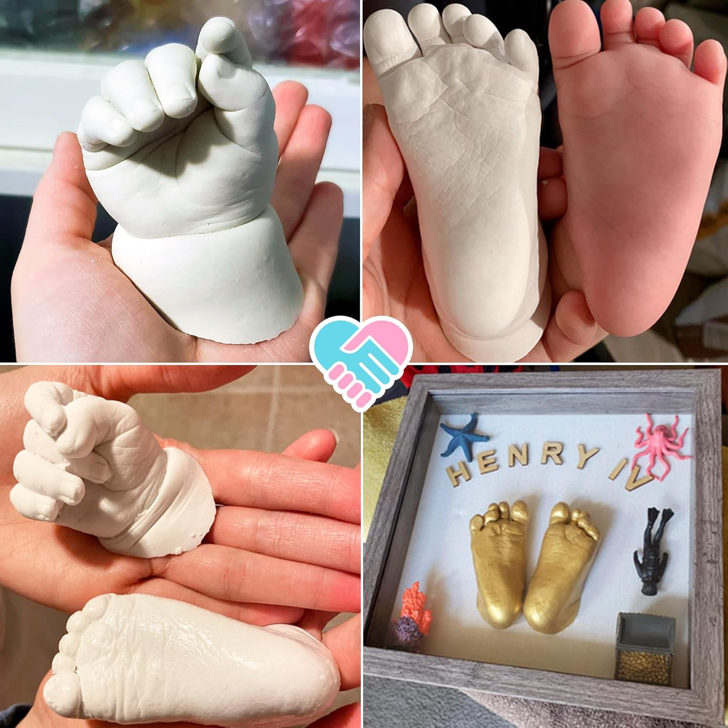 Luna Bean Baby Footprint & Hand Casting Kit &ndash; Premium Newborn Infant Keepsake - New Mom Gifts, Baby Shower Gifts for Girls and Boys image number 3