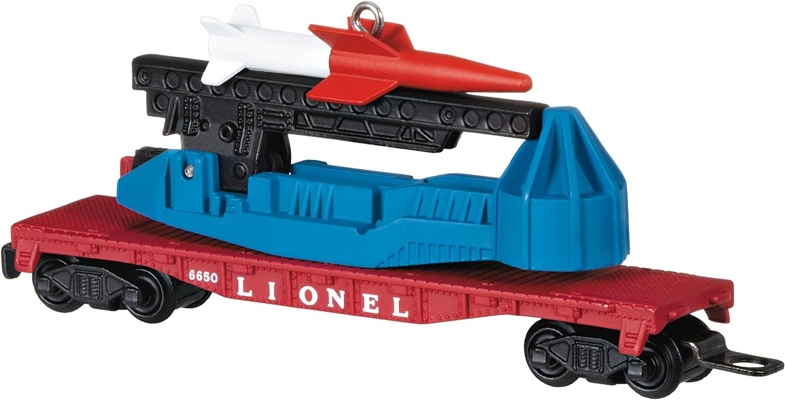 Hallmark Keepsake Christmas Ornament 2022, Lionel 6650 Missile Car, Metal Train Ornament image number 4