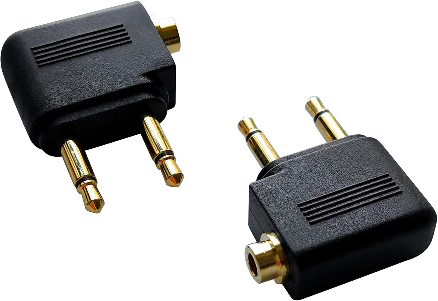 Audio Airplane Adapters Dual 3.5Mm Male to 3.5Mm Female Airline Flight Headphone Adapters Gold Plated (2 Pack) image number 6
