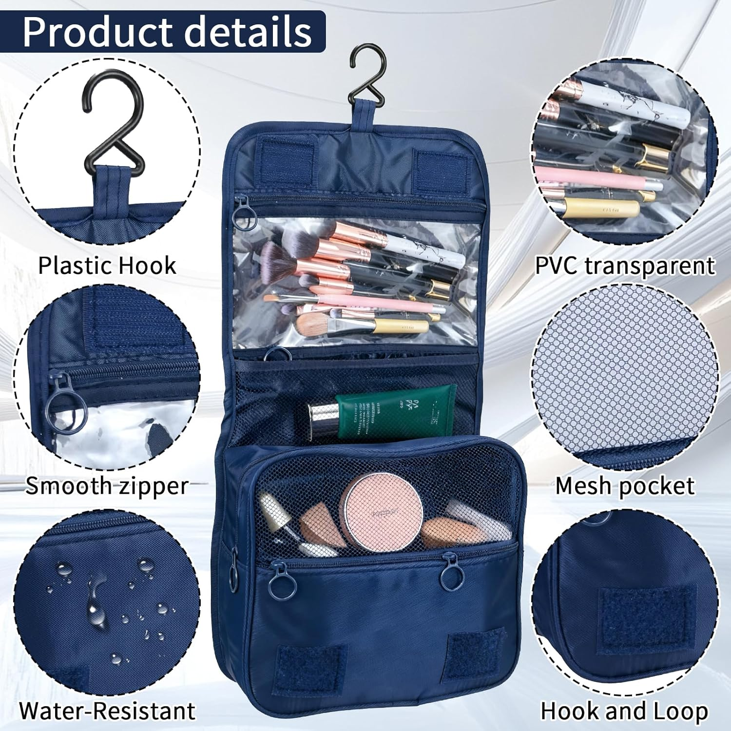 Smlper 8-Set Packing Cubes, Packing Organizer with Various Sizes, Lightweight Luggage Organizer for Carry-On, Suitcase & Travel Accessories (Dark Blue)