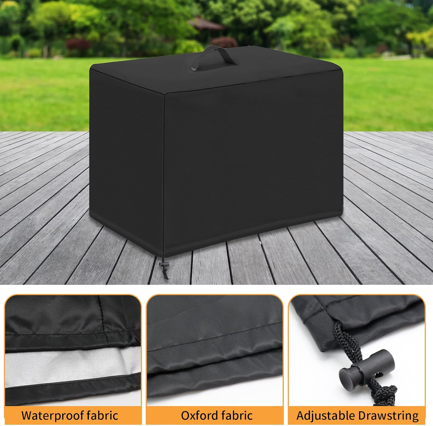 420D Heavy-Duty Pool Filter Cover - Sand Filter Pump Protection Cover for above Ground Pools (33''L X24''W X34''H) image number 3