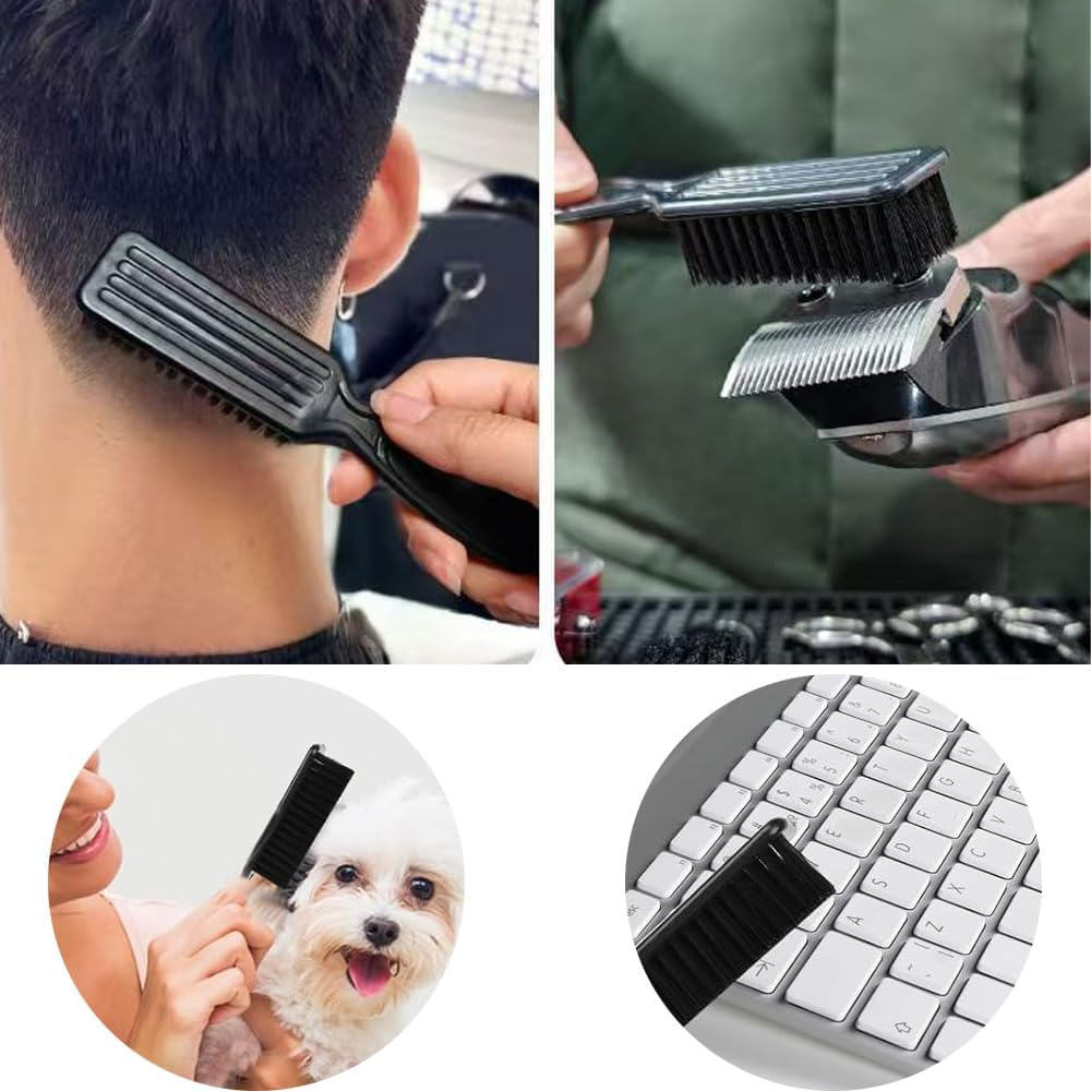 3 Pieces Hairdressing Cleaning Brush Barber Blade Cleaning Brush Tool for Hair Clippers Black image number 4
